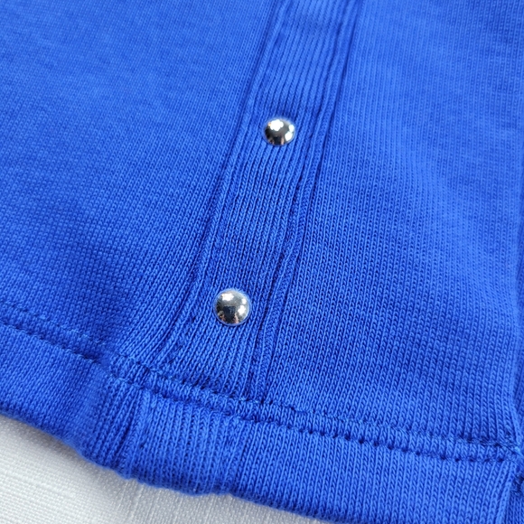 Rafaella Bright Blue OPEN CARDIGAN Womens Size M Studded Cotton 3/4 Sleeve NWT - Picture 14 of 15